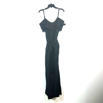 Thalia Sodi Womens 12 Black Sleeveless Ruffle Lace Tie Waist Jumpsuit NWT BU74 - $39.19