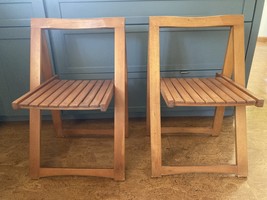 2 Vintage MCM Trieste Folding Wooden Chair (Aldo Jacober Style) Nice Con... - $2,767.93 MXN