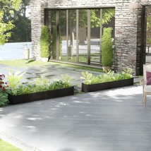  Planter Set of 2 Black Solid pinewood 78.7x12.2x12.2 in - $5,991.08 MXN