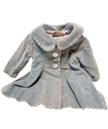 Sally Gee Infant Baby Gray Corduroy Coat With Buttons Pink Floral Lining - £11.63 GBP