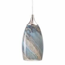 1-Light Pendant Light,Handcrafted Art Glass Hanging Light For Kitchen Island,Bru - £39.32 GBP