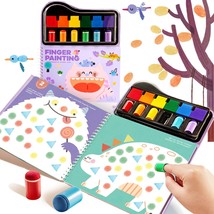 Finger Paint Kit with Finger Cot Coloring Book 6 Colors Non Toxic Washab... - £26.57 GBP