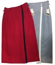 Skirt Casual Spring Model Wallet Red Grey 42 46 Gabardine Wool Blend - £39.64 GBP