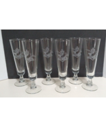 Vintage Anheuser Busch Pilsner 6 Glasses Etched Eagle Logo Clear Stemmed... - $17.75