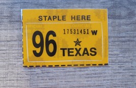 1996 TEXAS LICENSE PLATE RENEWAL STICKER -NEW/UNUSED/NOS - £4.48 GBP