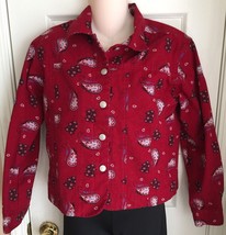 Cabela&#39;s Red Floral Western Silver Button Jacket Women&#39;s XS Reg - £19.45 GBP