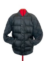 The North Face Goose Down Black Puffer Varsity Jacket Men's MEDIUM Knit Sleeve - $118.75