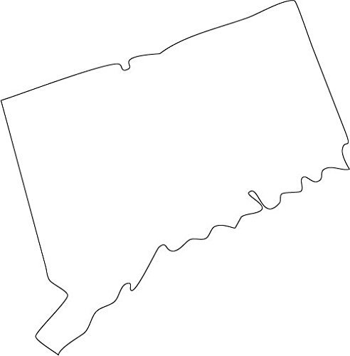 Picniva white Connecticut CT map removable Vinyl Wall Decal Home Dicor 3... - $3.91