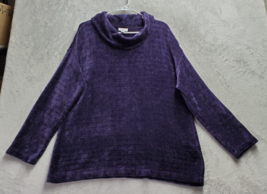 J. Jill Sweater Women Size Medium Purple 100% Polyester Long Sleeve Cowl Neck - £18.81 GBP