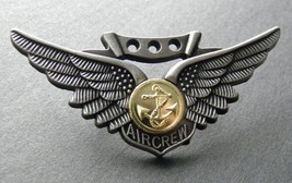 Usn Us Navy Combat Air Crew Wings Lapel Hat Pin Badge 2 Inches - £7.05 GBP