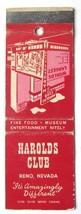 Harolds Club - Reno, Nevada Restaurant 20 Strike Matchbook Cover Match Museum NV - £1.37 GBP