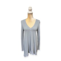 Anthropologie DeLetta Lokka Blue Tunic Top Size MP Medium Petite Long Sleeve - £27.84 GBP