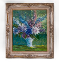 Bellissima Floreale Still Life Olio Su Tavola Firmato J Bruckner 71.1cm x 81.3cm - $519.76