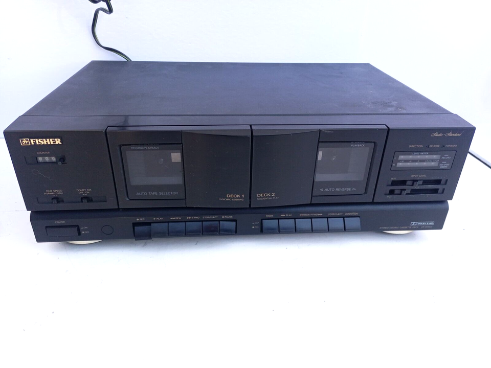 *NO POWER* FISHER CR-W9325 STEREO DOUBLE CASSETTE DECK PLAYER RECORDER 2... - $25.10