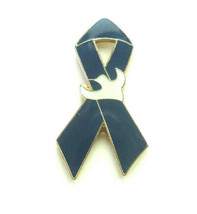 Blue Ribbon Dove Child Abuse Sex Slavery Awareness Pin Vintage from 90s Lapel - £3.00 GBP