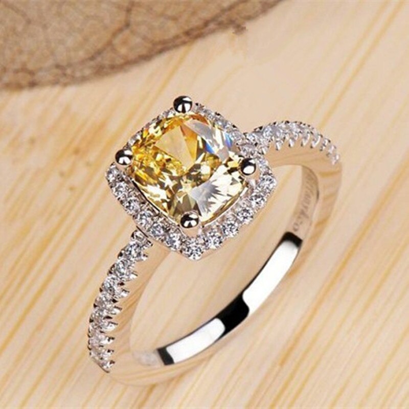 CC 925 Silver Rings For Women Charms Ladies Jewelry Midi White Gold Color Engage - £7.63 GBP