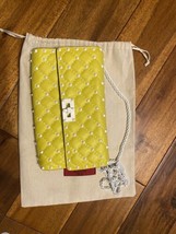 Valentino Rockstud Crossbody Bag / Clutch  Neon Yellow $1799 - $593.01