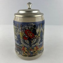 Bavarian Commemorative Beer Stein Made In Germany 95% Pewter Lid Vintage Scene 2 - £39.19 GBP