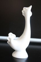 Vintage Naaman Israel White Cast Porcelain Rooster Hen Chicken Figurine Rare - £36.74 GBP
