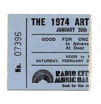 Radio City Music Hall Ticket Stub New York Art Deco Exposition Jan 30, 1974 - $11.88