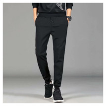 Slim Fit Joggers Men   Casual Pants Pockets Elastic Waist Pants drawstring Black - £19.15 GBP