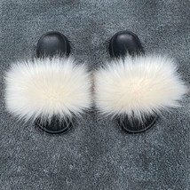 Pers 2021 summer new women s leisure sandals imitation fox fur raccoon fur womens shoes thumb200