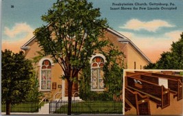 Gettysburg Pennsylvania Presbyterian Church Lincoln Pew Insert Postcard Y19 - £7.00 GBP