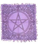 Purple Pentagram 18x18 Fringed Altar Cloth! - $108.65 MXN
