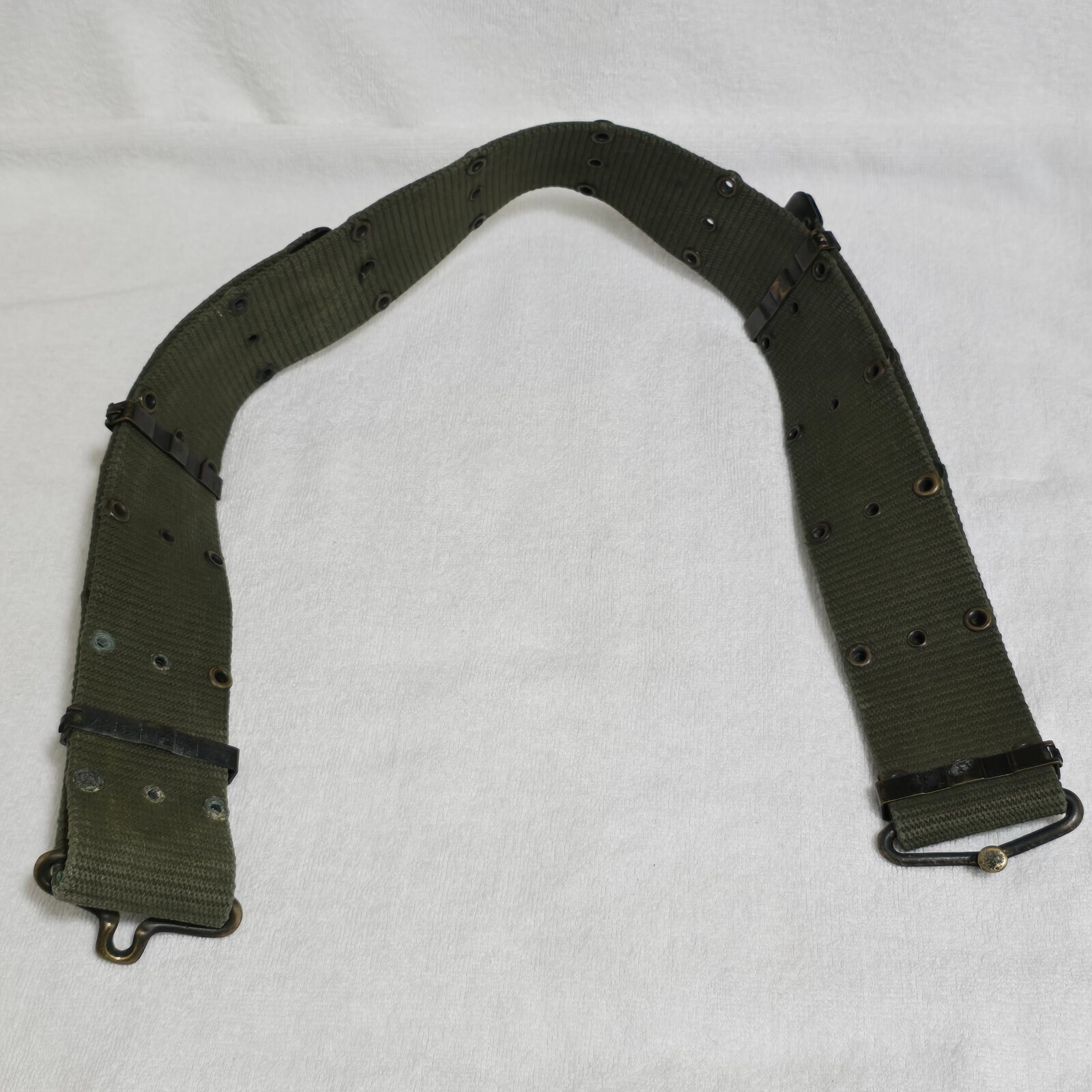 Original US Vietnam Issue M-1956 Vertical Weave LBE OD Web Belt LARGE Size 56" Item image 5