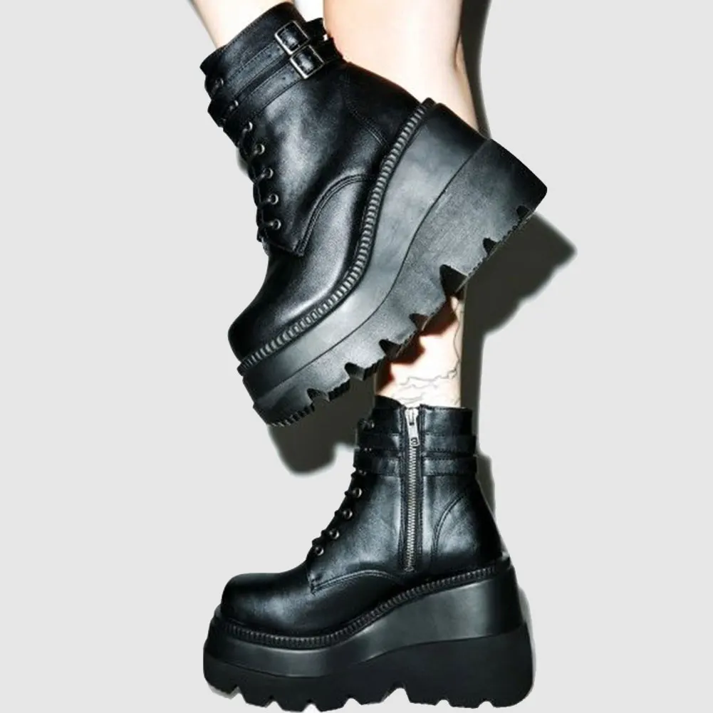  Design Big sizes 43 Platform Boots  Booties Cosplay Autumn Winter Wees Shoes An - £206.85 GBP