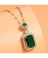 FASHION LUXURIOUS SQUARE CUBIC ZIRCONIA PENDANT DESIGN SHINING COSTUME N... - $11.99