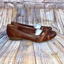 Clarks Sara Clover Ballet Flat Mahogany Leather Combination Size 9.5N NEW - £27.19 GBP