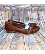 Clarks Sara Clover Ballet Flat Mahogany Leather Combination Size 9.5N NEW - £27.09 GBP