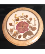 Dried Pressed Flowers Botanicals Rubber Wood Circular Frame 5&quot; - £8.11 GBP