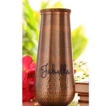 Pure Copper lacquered Hammered Bedroom Bottle with wooden lid Volume - 1 - DarkH - £37.61 GBP