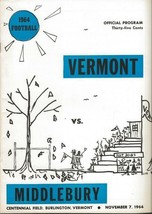 Vermont vs Middlebury Football November 7 1964 ORIGINAL Program   - £15.52 GBP