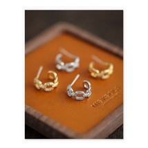 18K Gold Art Splash Stud Earrings, gem stones, fashion, vermeil - $29.42