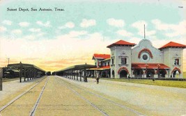 Sunset Railroad Train Depot San Antonio Texas 1910c postcard - $6.44
