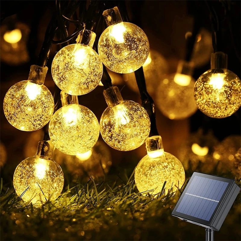 20/30/50/100 Outdoor Solar Power Electric Street Gar Multi Crystal Balls LED Str - £123.62 GBP