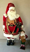 Members Mark Santa Claus With Animated Elf 80&quot; Over 6&#39; Tall Life Size Christmas - £1,074.18 GBP