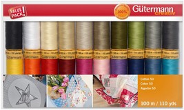 Gutermann Cotton 50 Thread Set - 20 Spools-Basics (Pack of 1) - $127.67 CAD