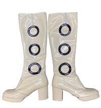 60’s Style White Gogo Boots , UK 3  (CH23) - $93.73