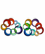 2 Circle Abstract Wood Wall Hangings, Contemporary Circle Wall Sculpture... - $247.49