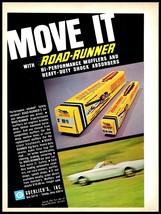 1968 &quot;CARS Magazine Print Ad - Road Runner High Performance Mufflers A4 - $104.40 MXN