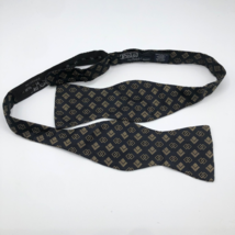 Vintage Polo Ralph Lauren Geometric Navy Blue Silk Bow Tie Made In USA B... - $29.69