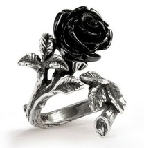 Alchemy Gothic Wild Black Rose Wrap Ring Adjustable Fine English Pewter R241 New - £21.85 GBP