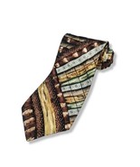 Zianetti Italian Silk Collection Tie Brown Gold Pristine Necktie  - £12.54 GBP