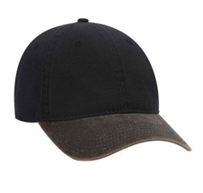New Black Brown Otto Cap 6 Panel Low Profile Cotton Garment Washed Hat Adult Sz - $10.81