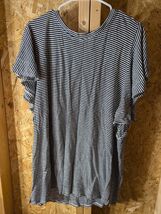 terra sky 1x cotton blend black and white striped shirt - $11.88