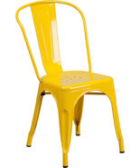 Tolix Style Yellow Metal Stack Industrial Chic Dining Chair 1-4 Unit Dis... - €102,25 EUR+